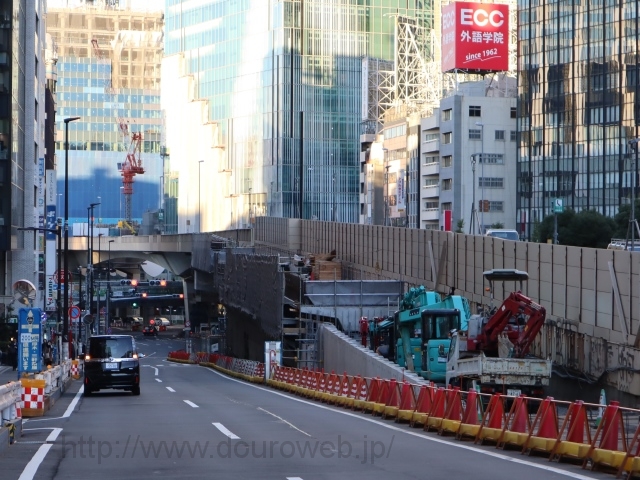 首都高速渋谷入口の工事状況の写真
