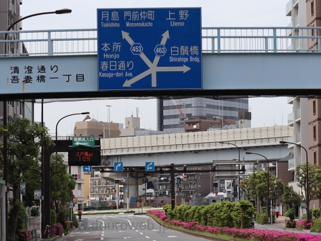 駒形橋東詰の交差点の写真