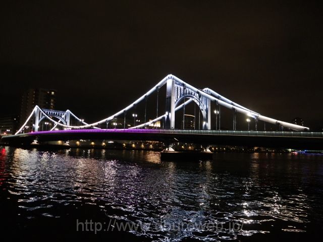 清洲橋のライトアップ