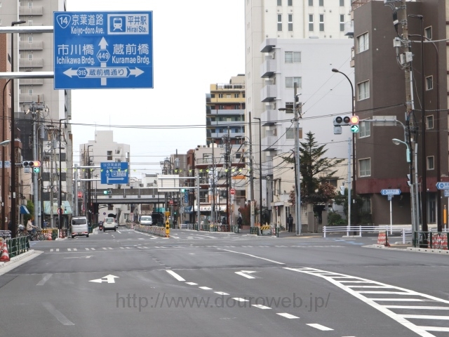 平井大橋西詰交差点の写真