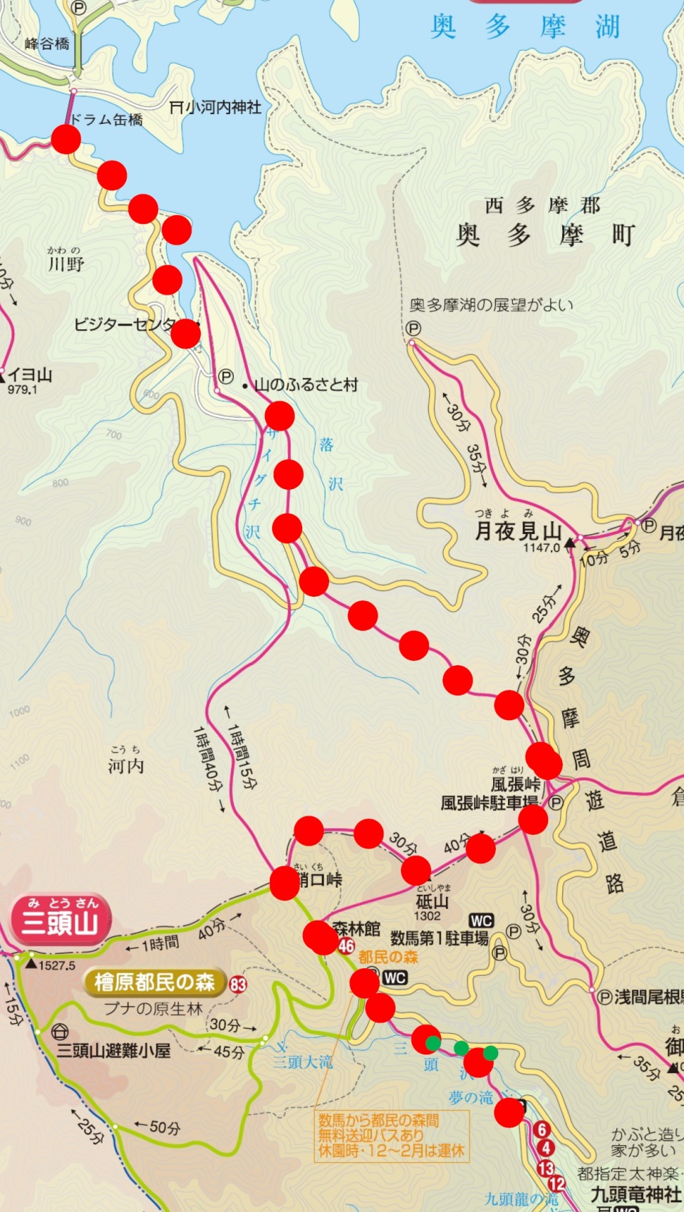 点線都道区間等の地図